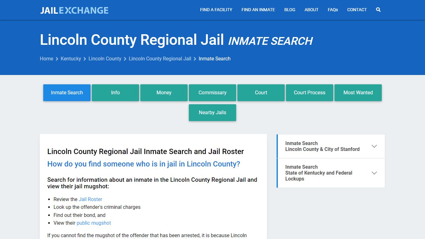 Lincoln County Regional Jail Inmate Search - Jail Exchange